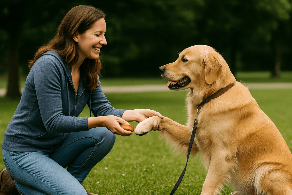 dog bonding with owner