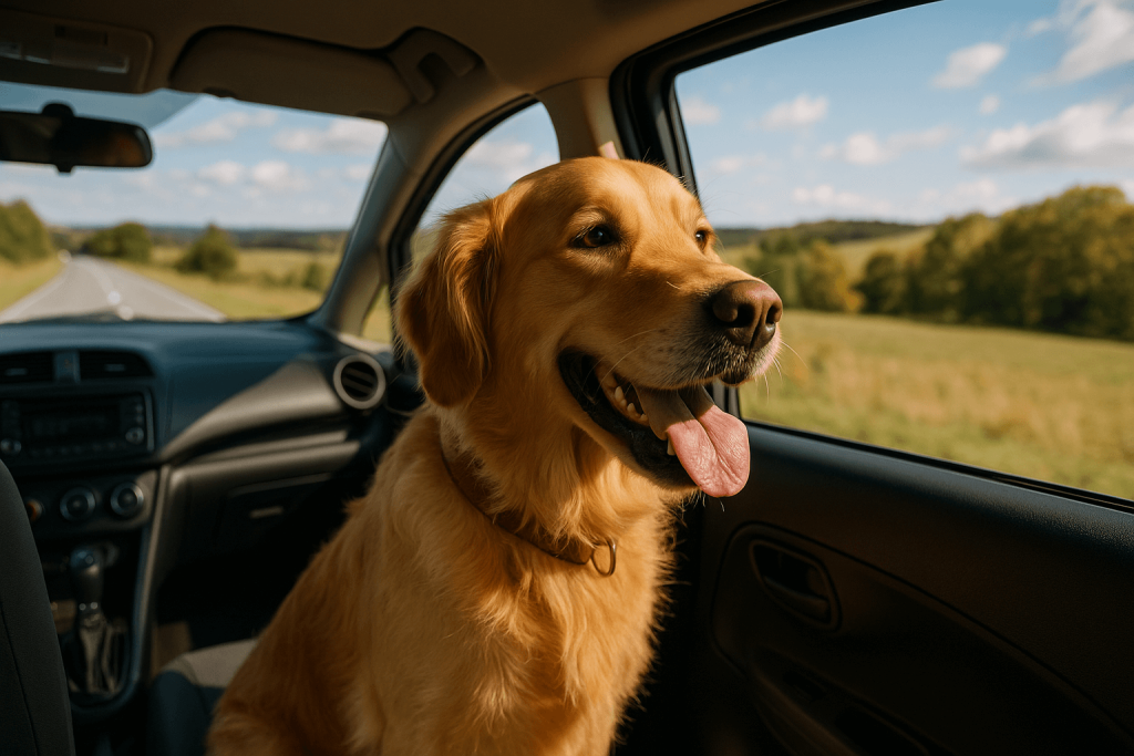 how to keep dog calm during road trips